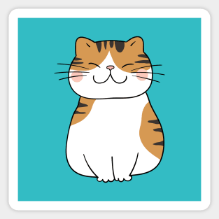 Sweet Fat Tabby Cat Sticker